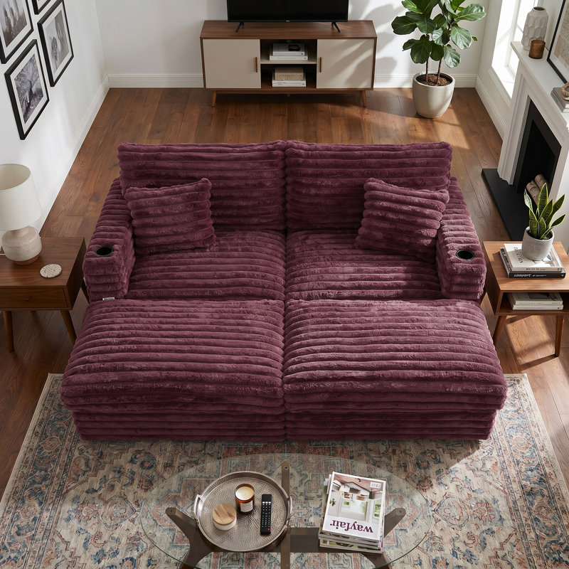Canapé double 83,5 po, Wine Red