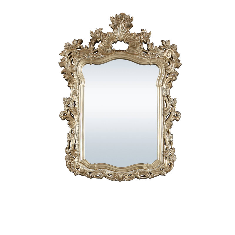 Large Ornate Gold Carved Wood Decorative Mirror