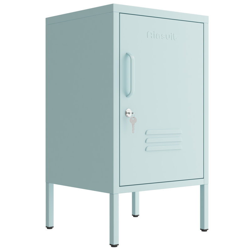 Table d'appoint à porte simple à 2 niveaux Union, Bleu sarcelle