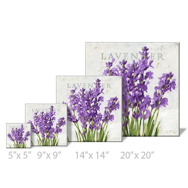 Lavande, estampe numérique sur toile tendue, H 20 po x l 20 po x P 1 po