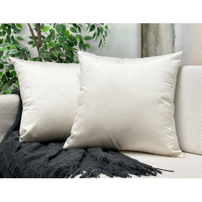 Faux Silk Euro Pillow Shams 26x26 inch, Ivory (Set of 2)
