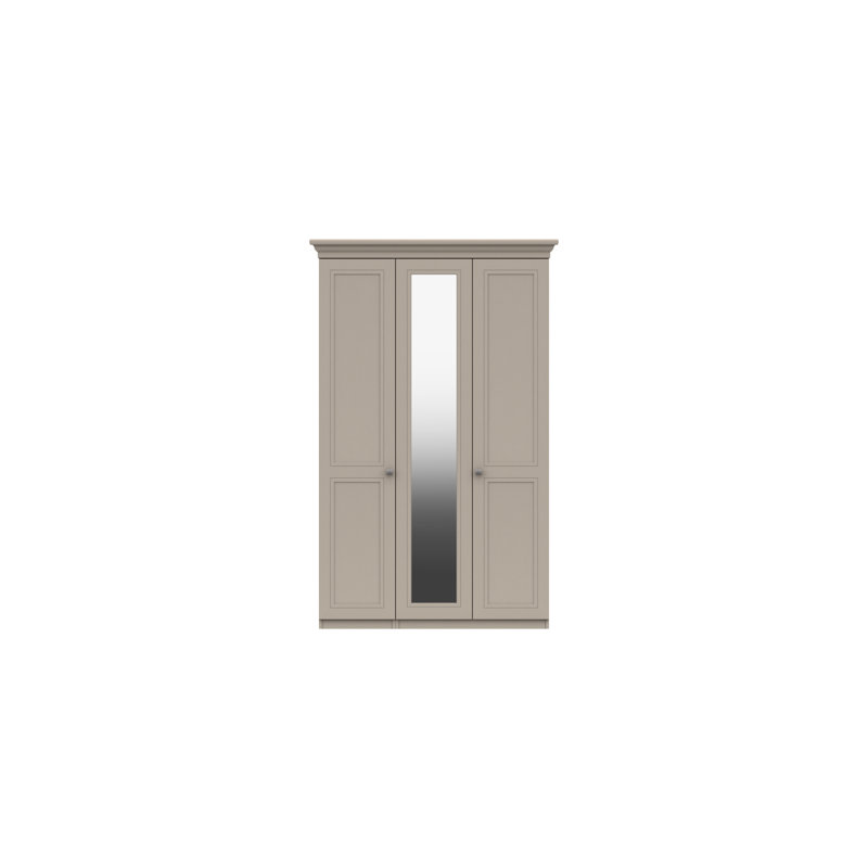 Wisbech 3 Door Manufactured Wood Wardrobe, Grey