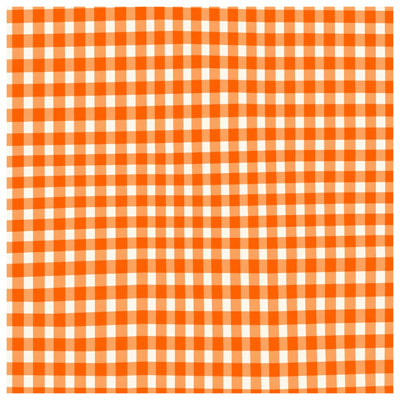 Orange White Gingham Bath Mat