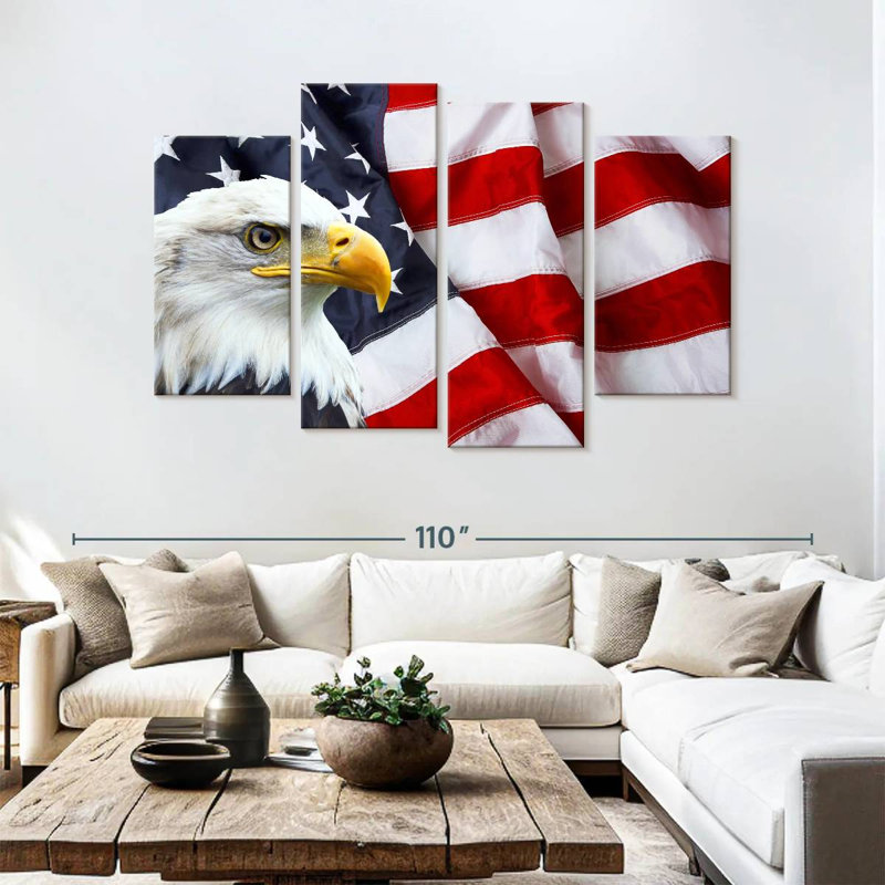 American National Bald Eagle, 54" H x 84" W