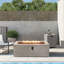 Table rectangulaire pour foyer d'extérieur au propane en béton 42 "- Foyer extérieur au gaz 50 000 BTU avec pierres de lave et table de couverture de réservoir pour terrasse, terrasse