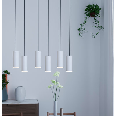 Luminaire suspendu cylindre grappe 6 lumières Bludovice