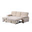Canapé-lit modulaire réversible en tissu de velours beige Kipling-770569022