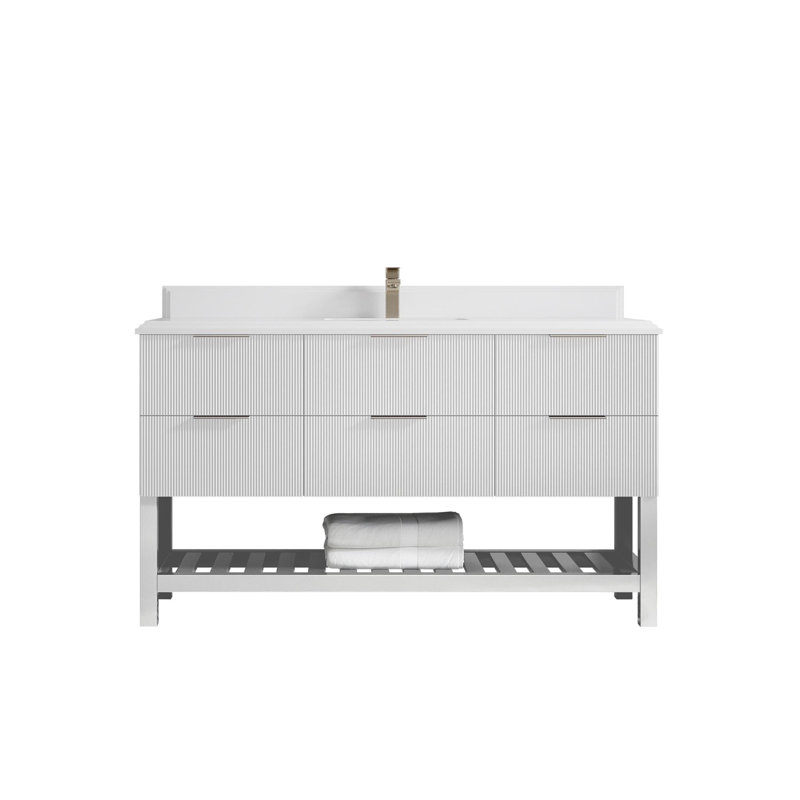 Catalina 60'' Single Bathroom Vanity with Quartz Top