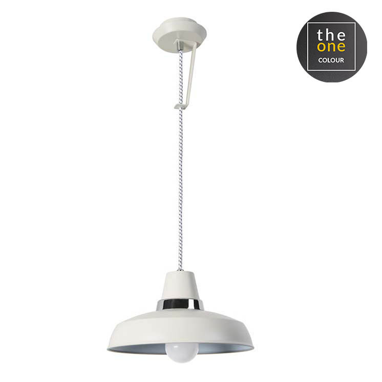 Newtown 1 - Light Dome Pendant, Off White Chrome