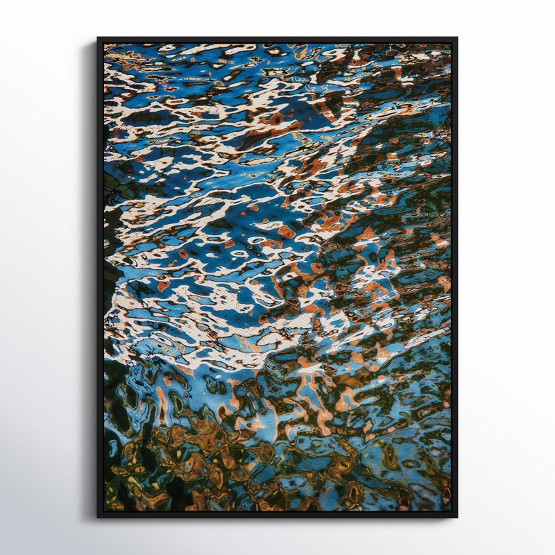 Reflecting Blue Print by Geoffrey Baris, Black Framed, 48" H x 36" W x 2" D