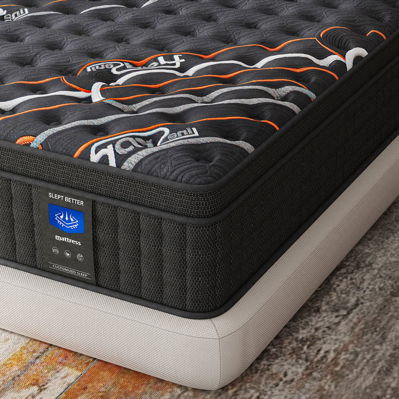 12" Medium Firm Hybrid Mattress in a Box - Breathable Euro Top with Cooling Gel Memory Foam and Individual Pocket Springs for Motion Isolation and Pressure Relief