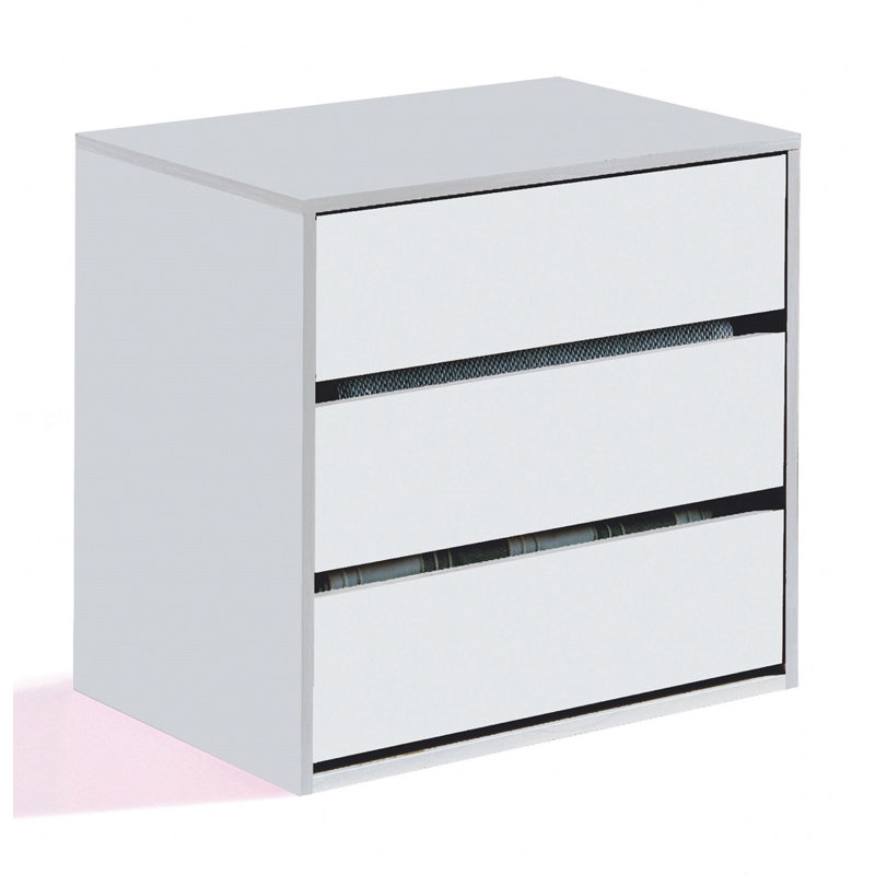 Icahn 152.4cm W 3 - Drawer Chest of Drawers, White