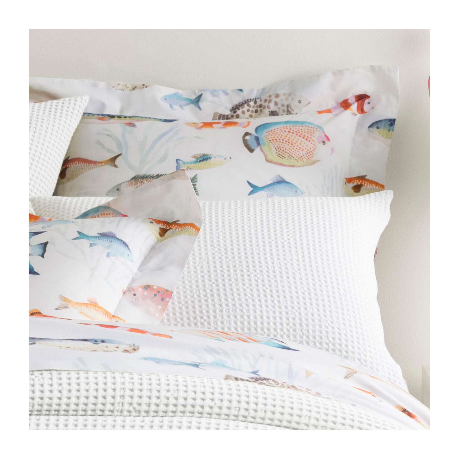 Bubble Matelasse Sham, Euro, White