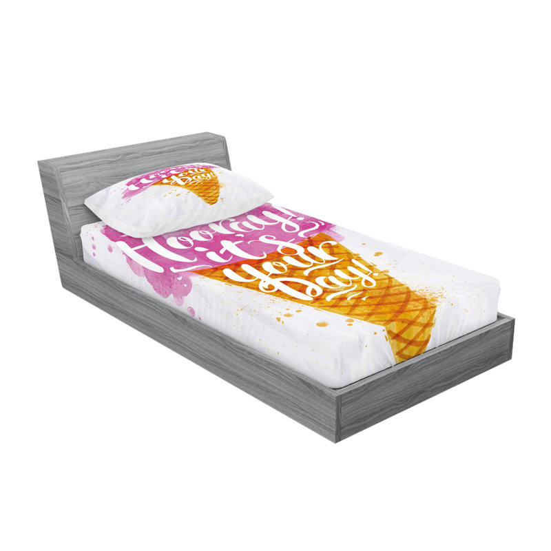 Ensemble de draps et taies décoratives crème glacée Ambesonne, perle ambrée fuchsia