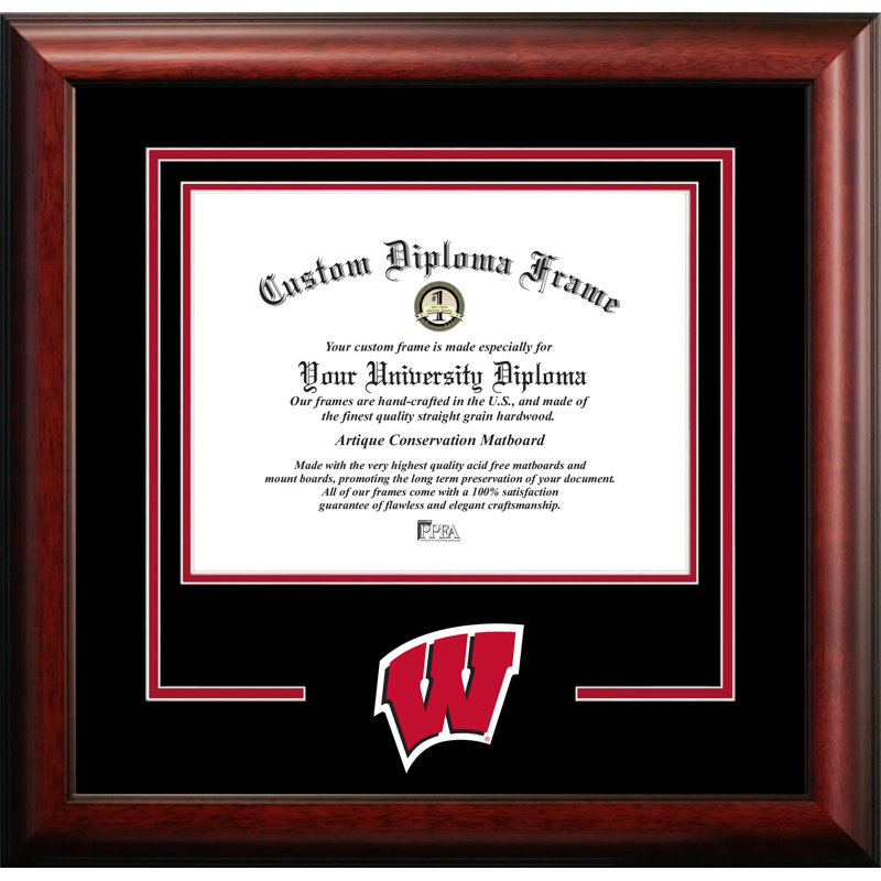 Cadre de diplôme de boisson spiritueuse wisconsin badgers NCAA