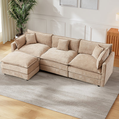 Canapé rembourré 112,2 po en chenille avec canapé-lit confortable