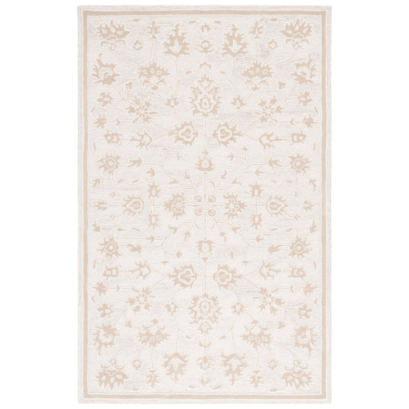 Tapis oriental en laine touffeté à la main Ebony, Rectangle 4 pi x 6 pi