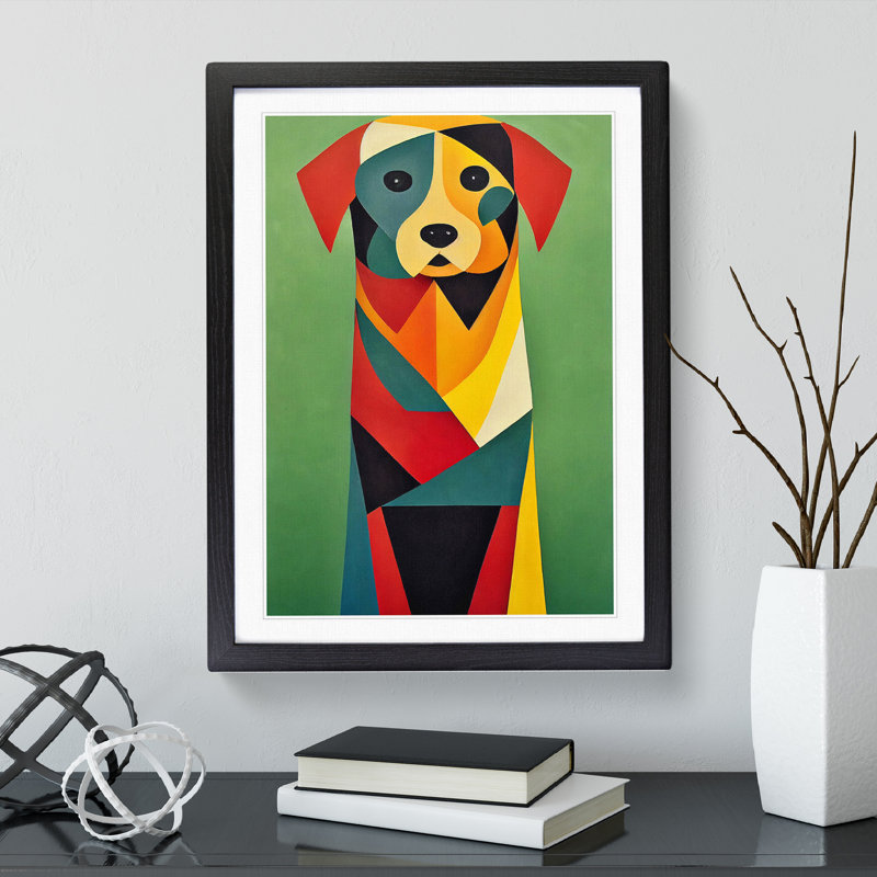 Dog - Framed Print, Black, 64cm H x 46cm W x 2cm D