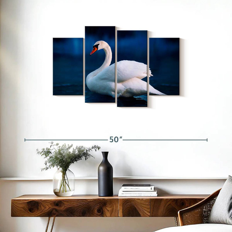Cygne blanc pur Brampt, H 22 po x l 36 po