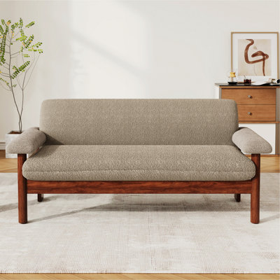 Simple Style Sofa, 2-Seater Loveseat Sofa with Armrest for Living Rooms and Small Spaces