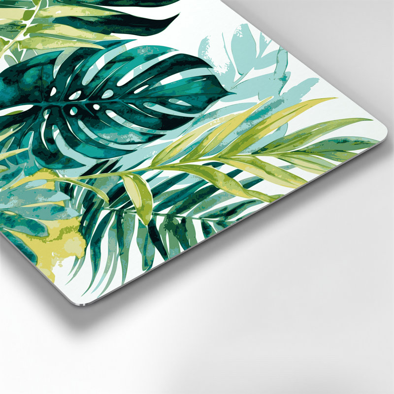«Hawaiian Stylized Leaves», art mural en métal vert, H 20 po x l 30 po