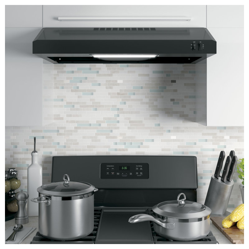 30" 200 CFM Convertible Under Cabinet Range Hood, Black