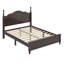 Structure de lit plateforme en bois, lit plateforme de style rétro avec support en lattes de bois-1184855115