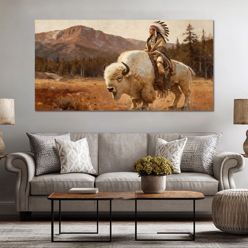 Impression sur toile Timuba Native American, H 16 po x l 32 po