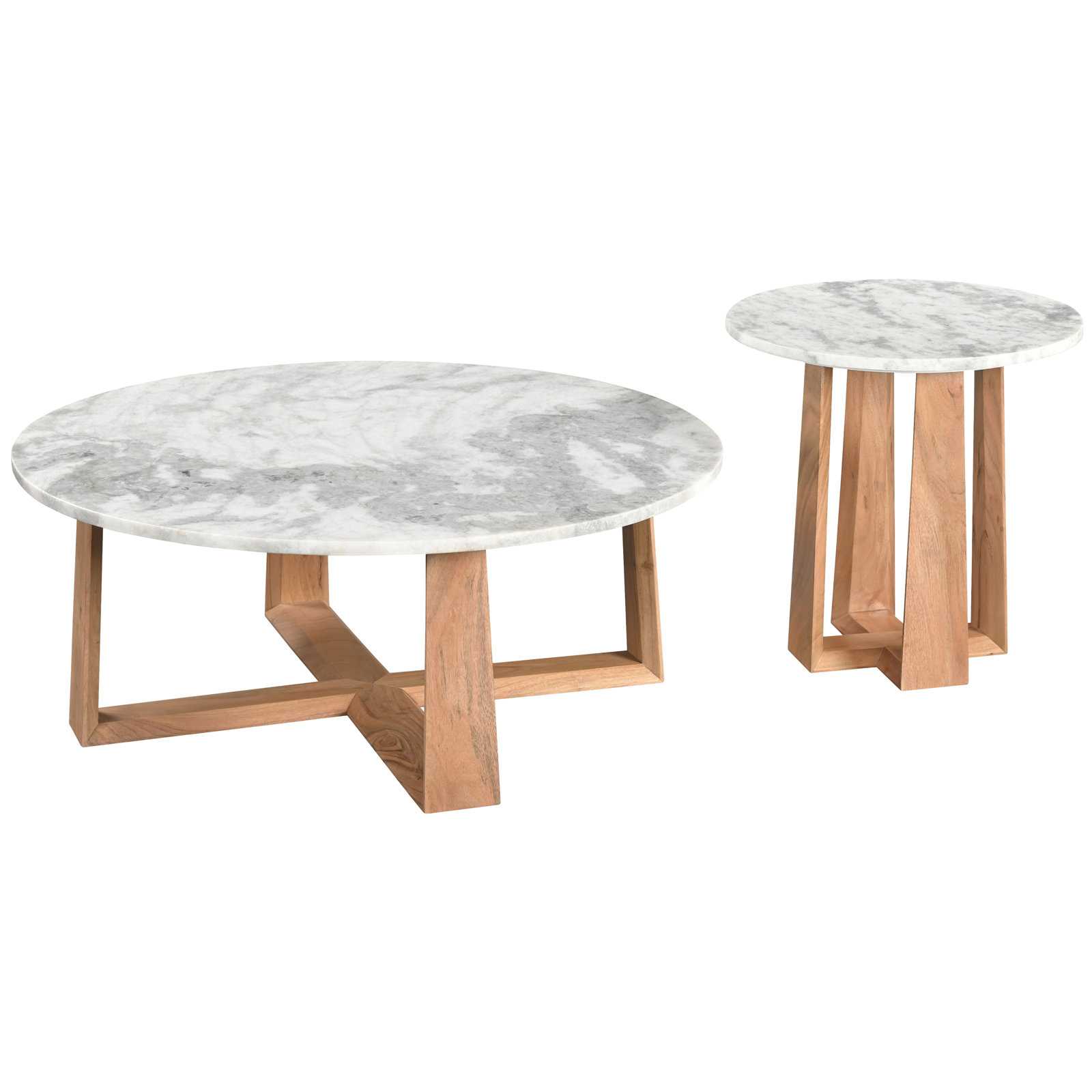 Baudelaire 2 - Piece Marble Top Living Room Table Set