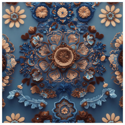 Tapisserie murale à broderie florale complexe - Broderie murale