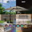 Parasol de patio en porte-à-faux rotatif 10 pi x 13 pi avec base et éclairage audio Bluetooth-1414816812