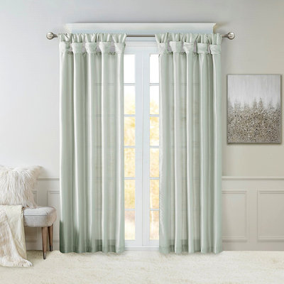 Twist Tab Lined Window Curtain Panel 50x108"