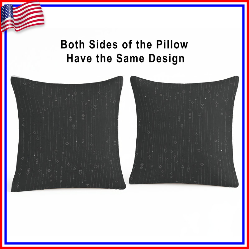 Geometric Shapes Throw Pillow, Pattern Double Sided Pillows, 14 x 14 inches