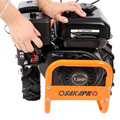 Motoculteur robuste, denteuse arrière - moteur à gaz 7HP 212CC, cultivateur de 20 po de largeur et de 8 po de profondeur - préparation du sol de jardin pour les jardinières et les lits de légumes et plus encore.