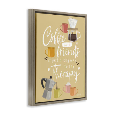 Art mural sur toile flottant "Coffee with Friends" par House Fenway