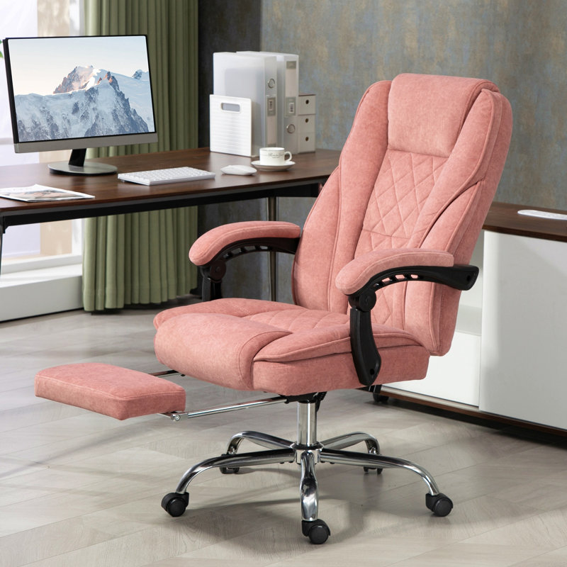 Fauteuil de bureau avec repose-pieds Vinsetto Massage, Rose
