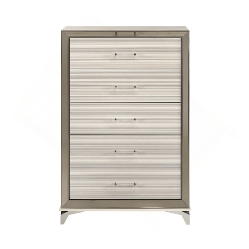 Commode verticale chic à 5 tiroirs