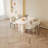 55.11" Modern Rectangle Cream White Dining Table Set with 6 Chairs for Kitchen, Bar, Living Room-418289499-423033009