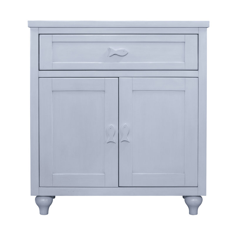 Fishtails Single Drawer Cabinet, Pale Blue