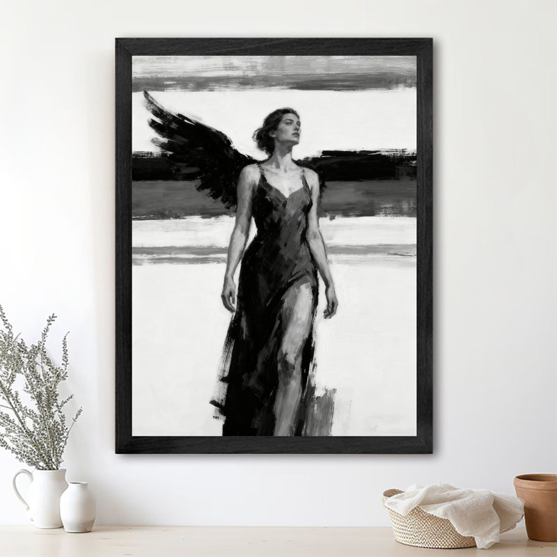 Reproduction d'art encadrée noire rétro, H 11 po x l 9 po