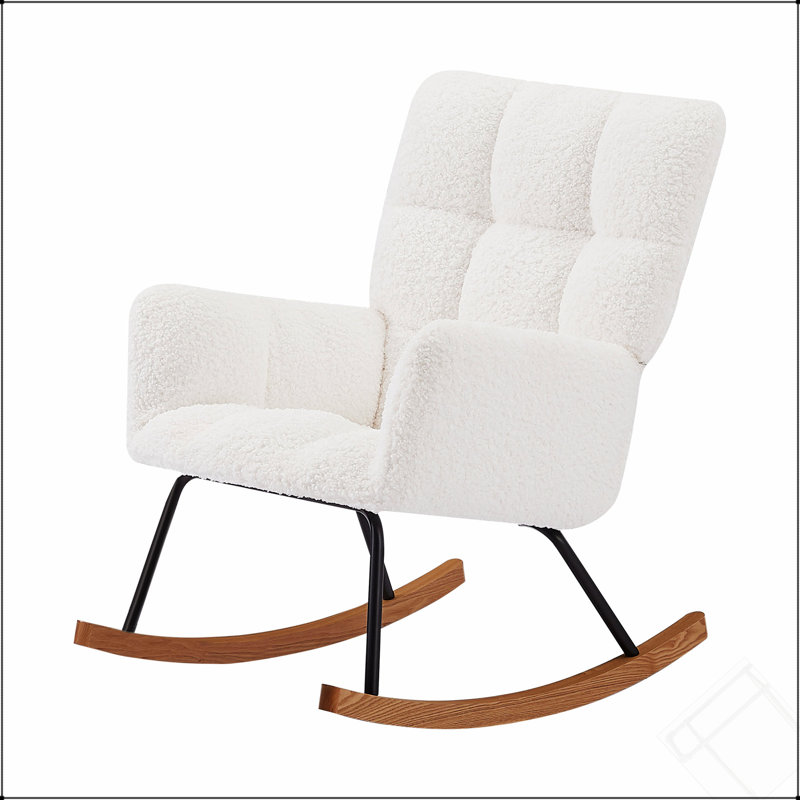 Chaise berçante rembourrée avec dossier haut Comfy