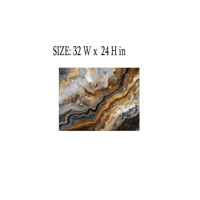 Impression sur toile Marble Essence or et gris, art mural de qualité supérieure pour le salon, 24 x 32 po