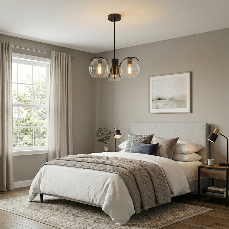 3-light Modern Black Chandeliers