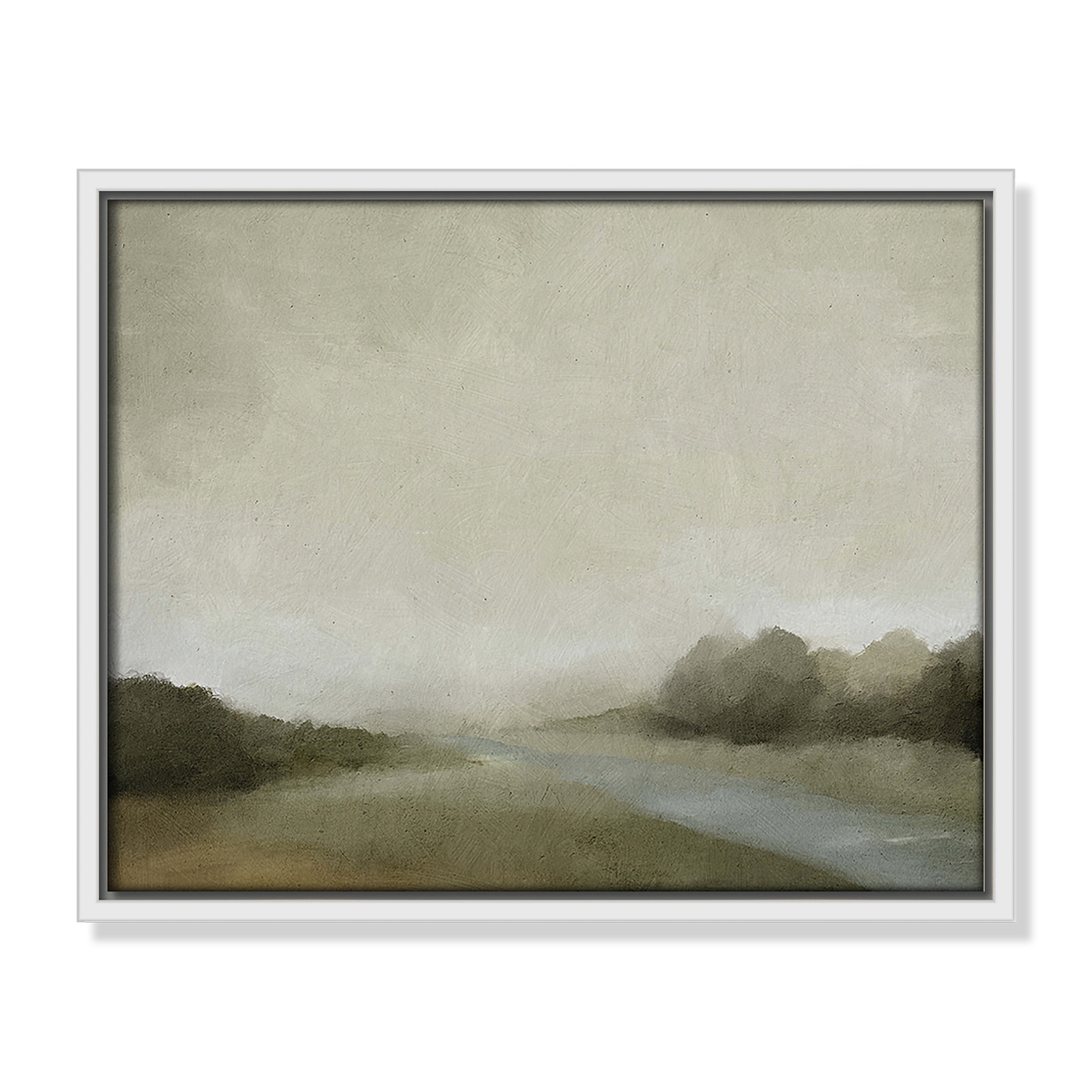 Vanora "Lovers Creek" Painting, 12.5" H x 15.5" W, White