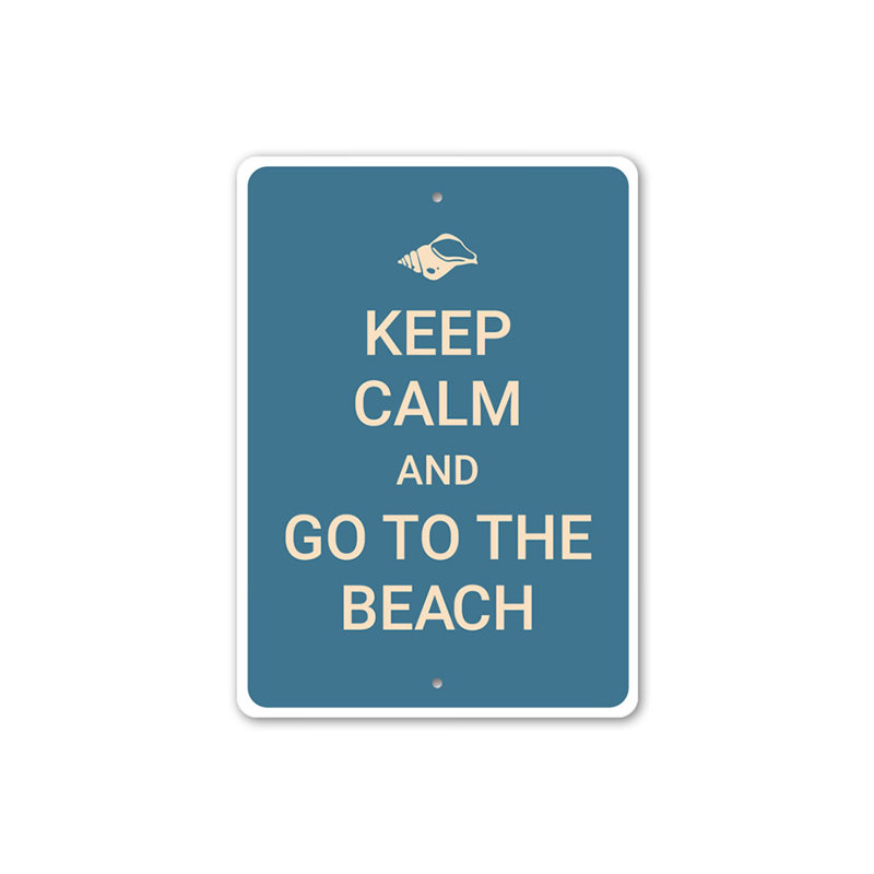 Plaque en aluminium «Keep Calm Beach», H 18 po x l 12 po x P 0,06 po