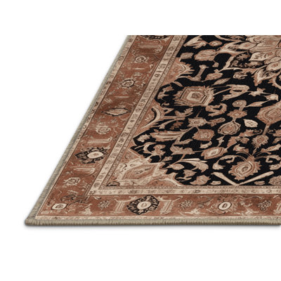 Machine Washable Persian Brown Area Rug