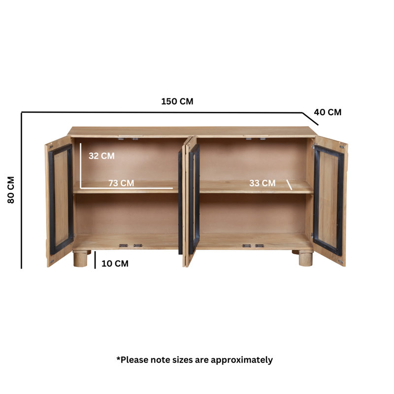 150cm Solid Wood Sideboard