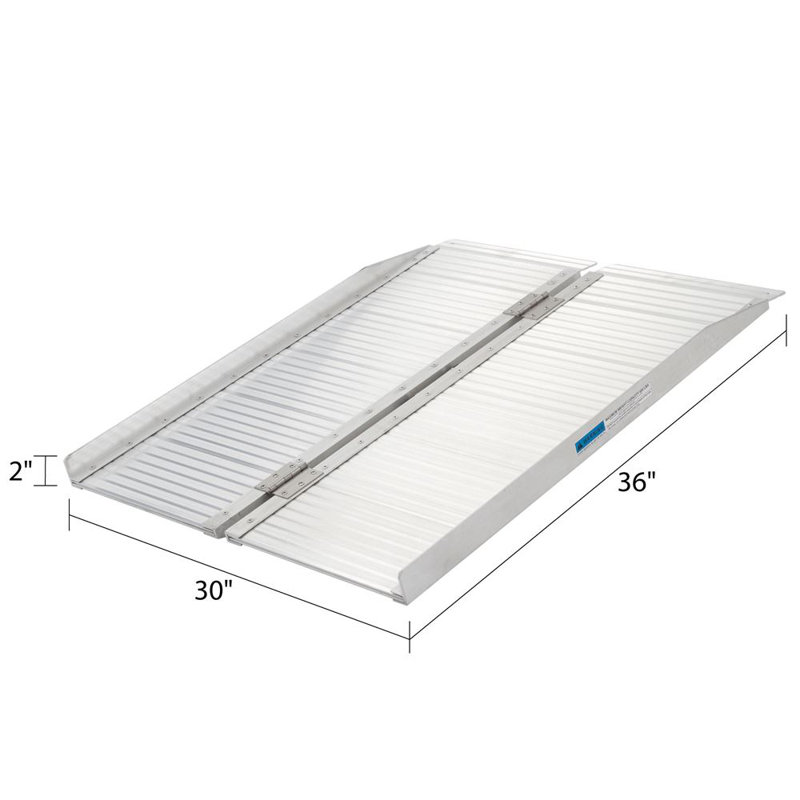 Silver Spring Aluminum Foldable Portable Ramp, 2" H x 30" W x 36" L