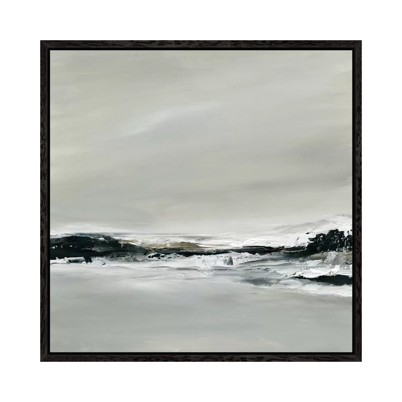 Ocean Breakers 1 Piece Painting on Canvas, 93.98 cm H x 93.98 cm W, Black Framed