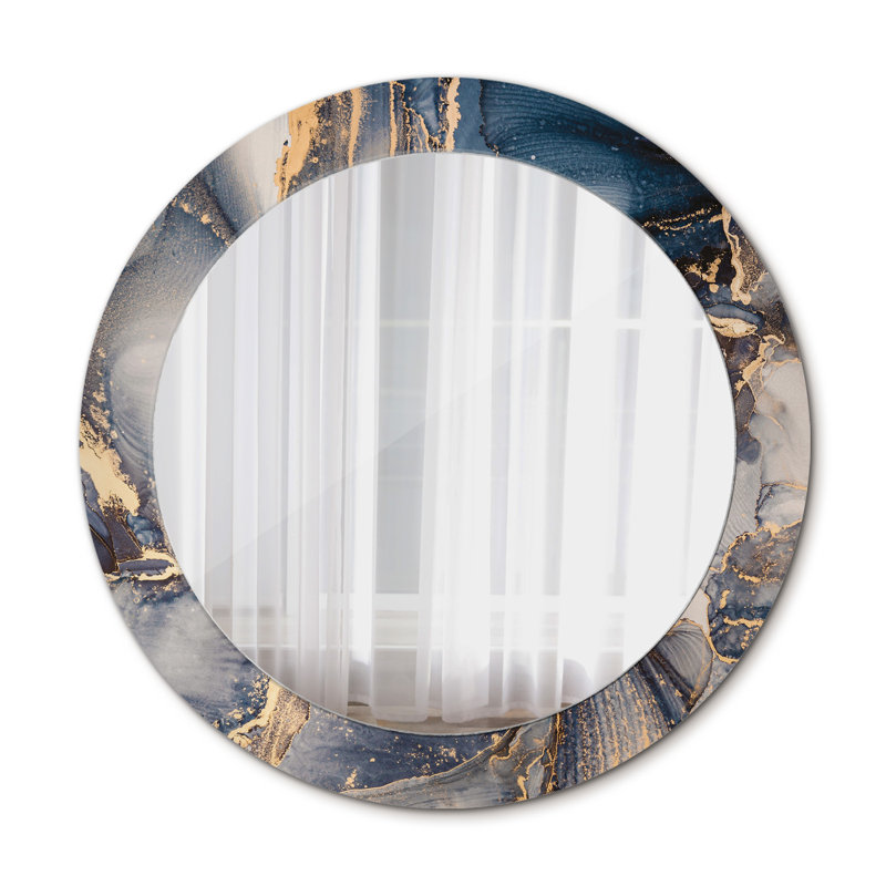 Huldar Glass Flat Wall Mirror, Blue